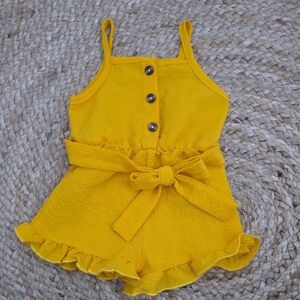 SHEIN Sunny Yellow Ruffle Romper